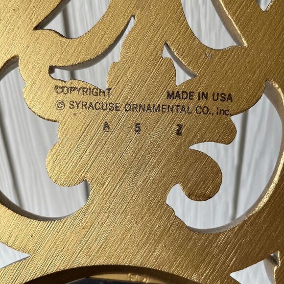 Vintage Syroco Ornate Wall Clock Gold Leaf Baroque Rococo Hollywood Regency - Picture 5 of 11